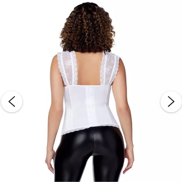 Spirit White Embroidered Lace Corset Top - Picture 2 of 11
